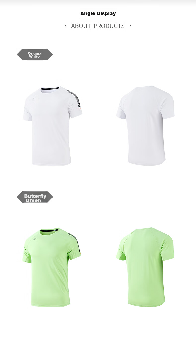361° Men's Short-Sleeve T-Shirt, Summer Quick-Dry, Loose-Fitting, Athletic, Running, Fitness, Casual Top, Half-Sleeve, 652524101-6 44