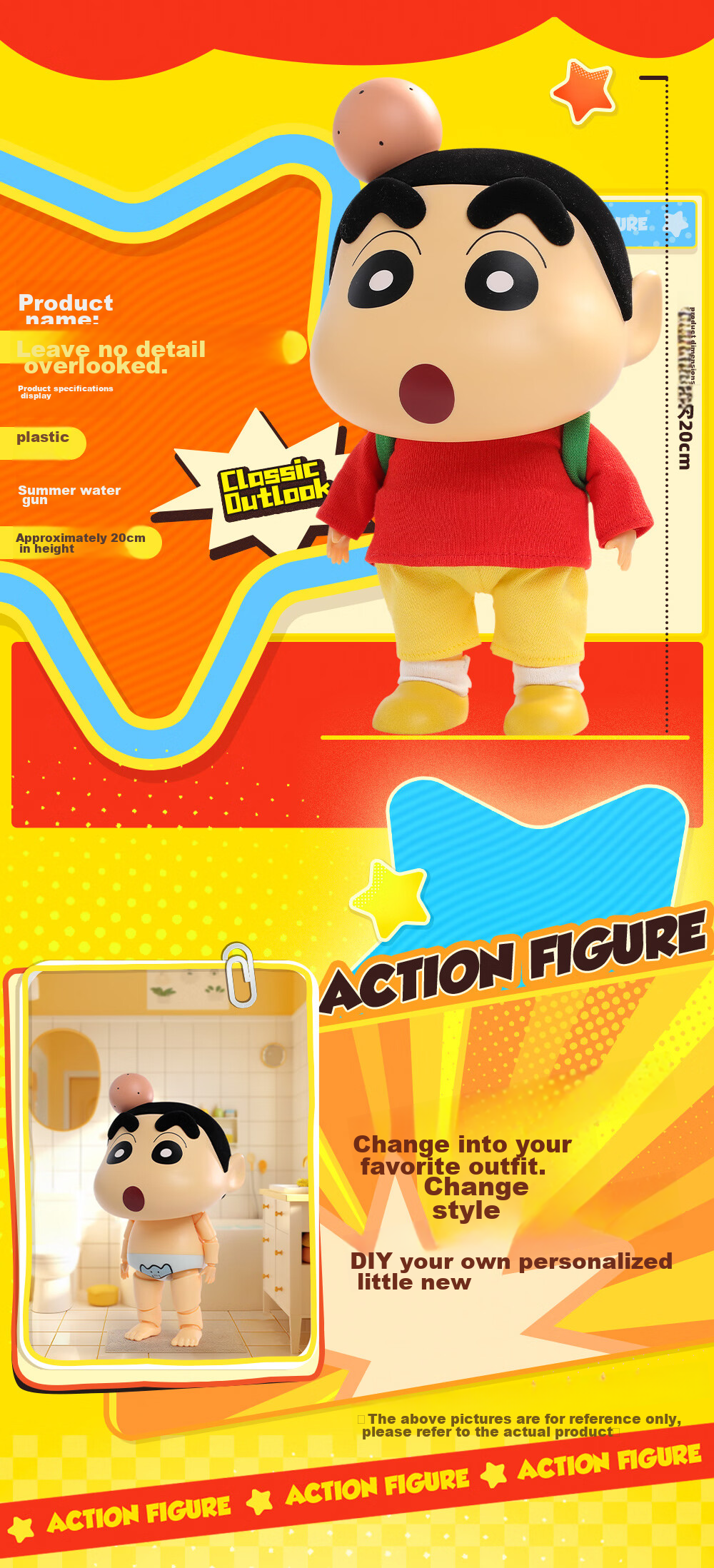 52TOYS Crayon Shin-Chan Articulated Figurine - Classic Design Version, Trendy Toy Doll, Action Figure, Collectible, Graduation Gift 17