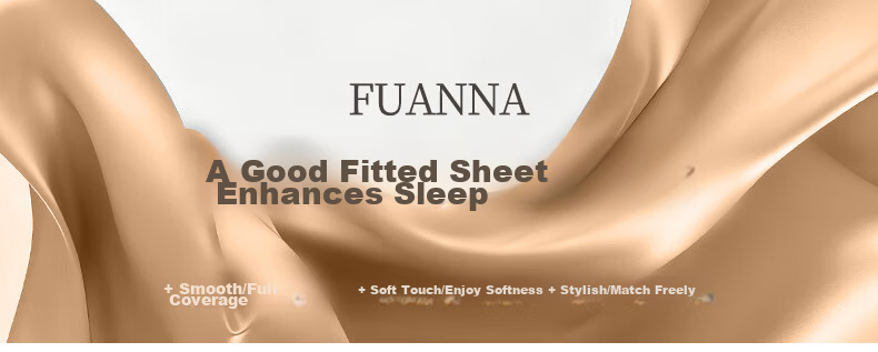 FUANNA Fitted Sheet 140s A-Class Double Yarn Long-Staple Cotton Sateen Mattress Cover Pure Cotton Fitted Sheet 1.8x2m Yellow 1