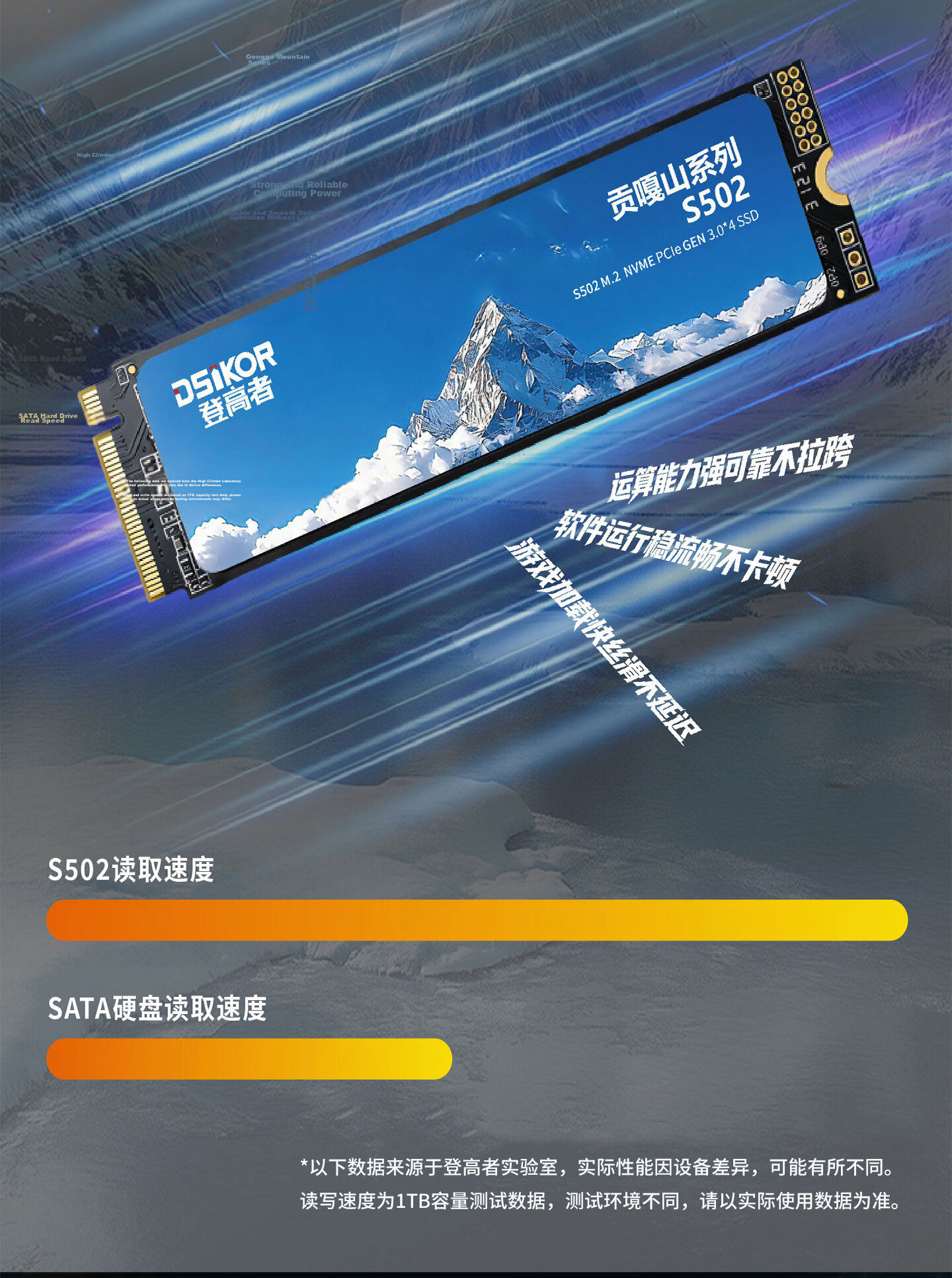 DengGaoZhe 256GB SSD Solid State Drive M.2 NVMe PCIe 3.0 Desktop All-in-One Laptop Storage Accessory Gongga Mountain S502 5