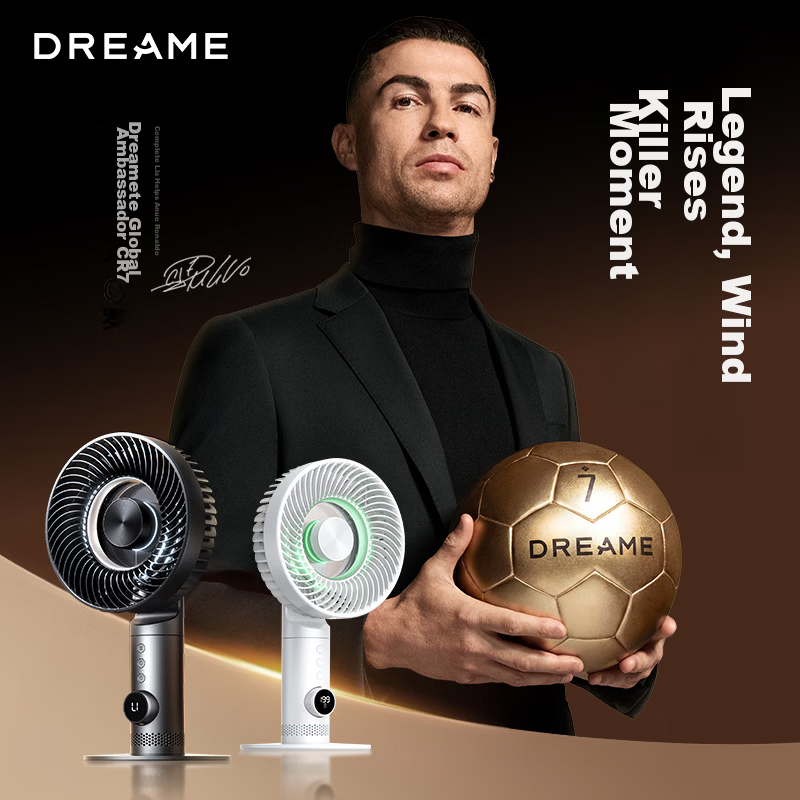 Dreame [CR7 Edition | Global Launch] Bionic F18 Hovering High-Speed Desktop Fan Oscillating Air Circulation Fan USB Silent Small Fan for Office Dormitory Home Use