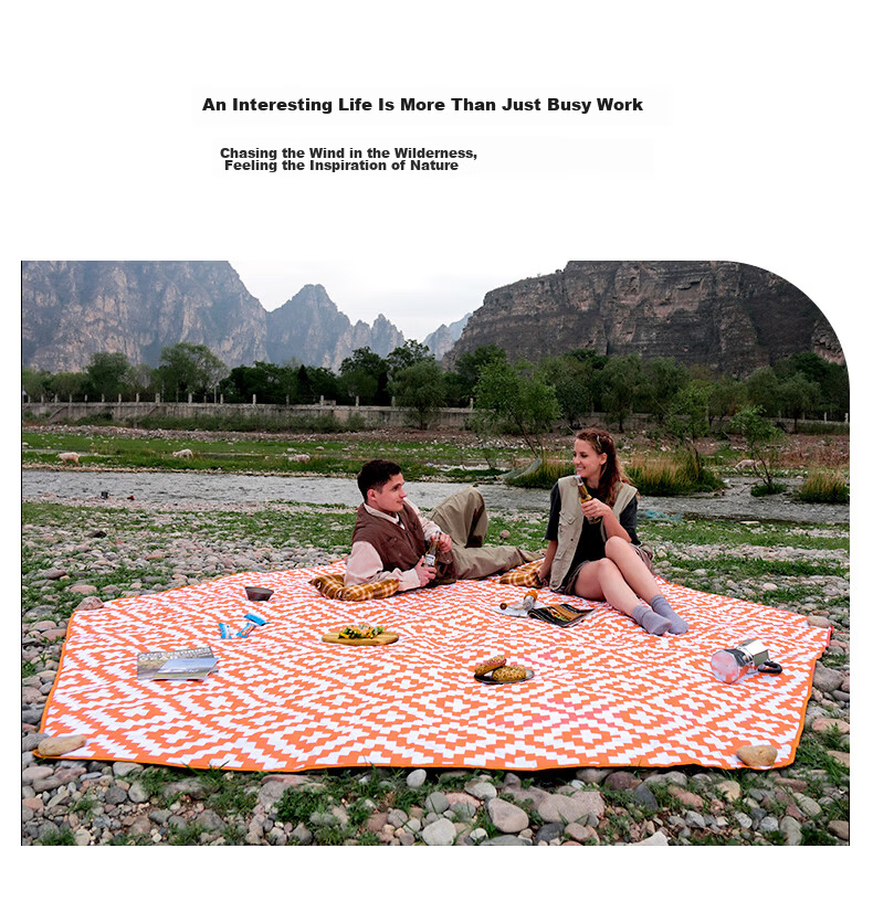 KingCamp Outdoor Picnic Mat Camping Mat Lawn Moisture-Proof Mat Tent Sleeping Mat Ultrasonic Cartoon Floor Mat Machine Washable KP2501 3