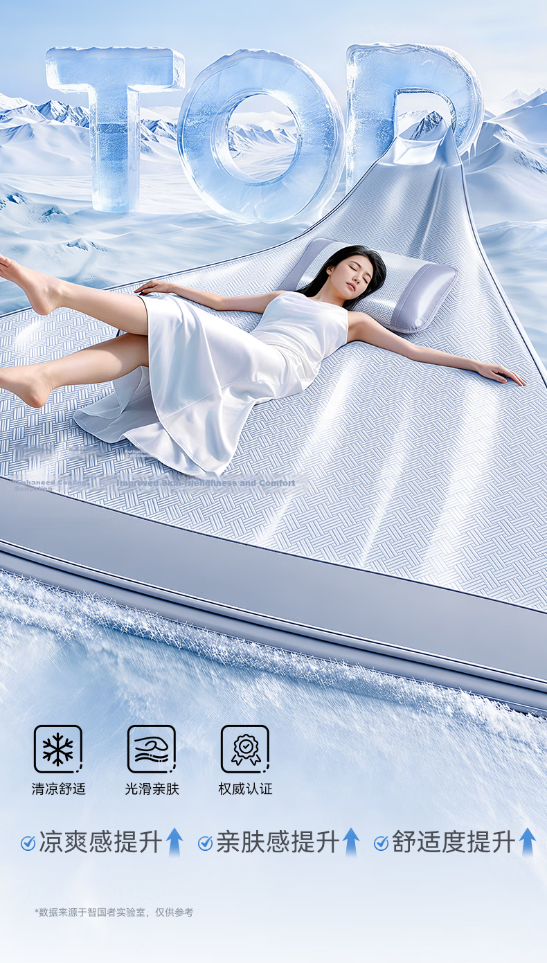 Zhiguozhe [0 Formaldehyde 0 Odor] Ice Silk Cooling Mat 1.5x2.0m Summer Use 2026 New Foldable Bed Sheet 3