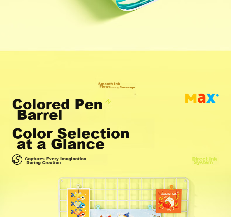 M&G 36-Color Acrylic Marker Pens MAX Foldable Direct Ink Children's Student Drawing Graffiti Hand-Painted Birthday Gift 47
