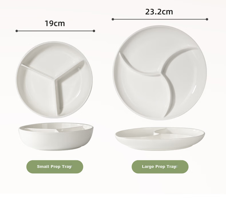 Newair Ceramic Rice Cooker Inner Steamer Basket Three-Compartment Round Steaming Tray Baby Food Steamer Stir-Fry Pot Steaming Bowl Insert 12