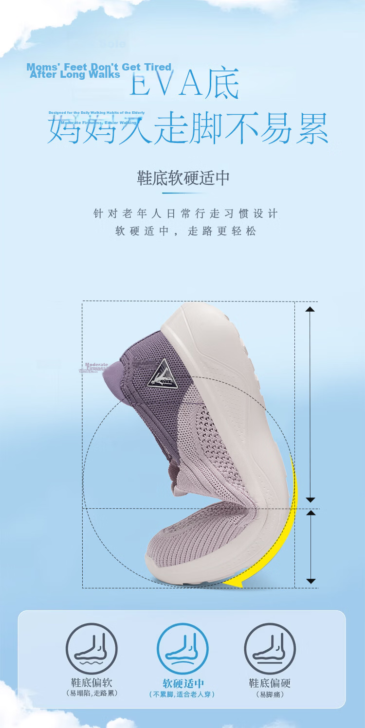 Zulijian Elderly Shoes 2026 New Summer Thin Breathable Women's Casual Shoes for Mom 86045K Twilight Purple Size 36 9