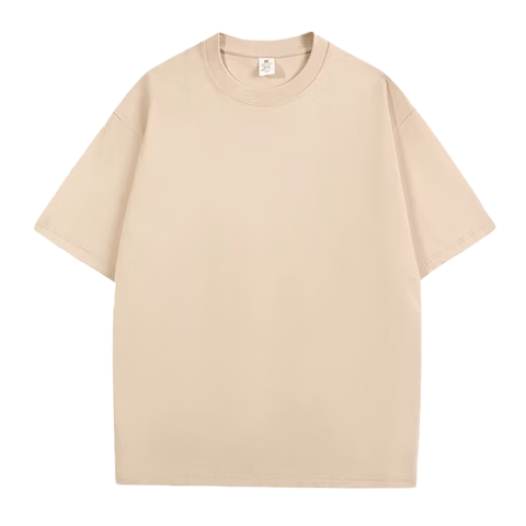 Langsha Men's Short Sleeve Pure Cotton T-Shirt Summer Heavyweight 2026 New Drop Shoulder Loose Casual Simple Half Sleeve Top