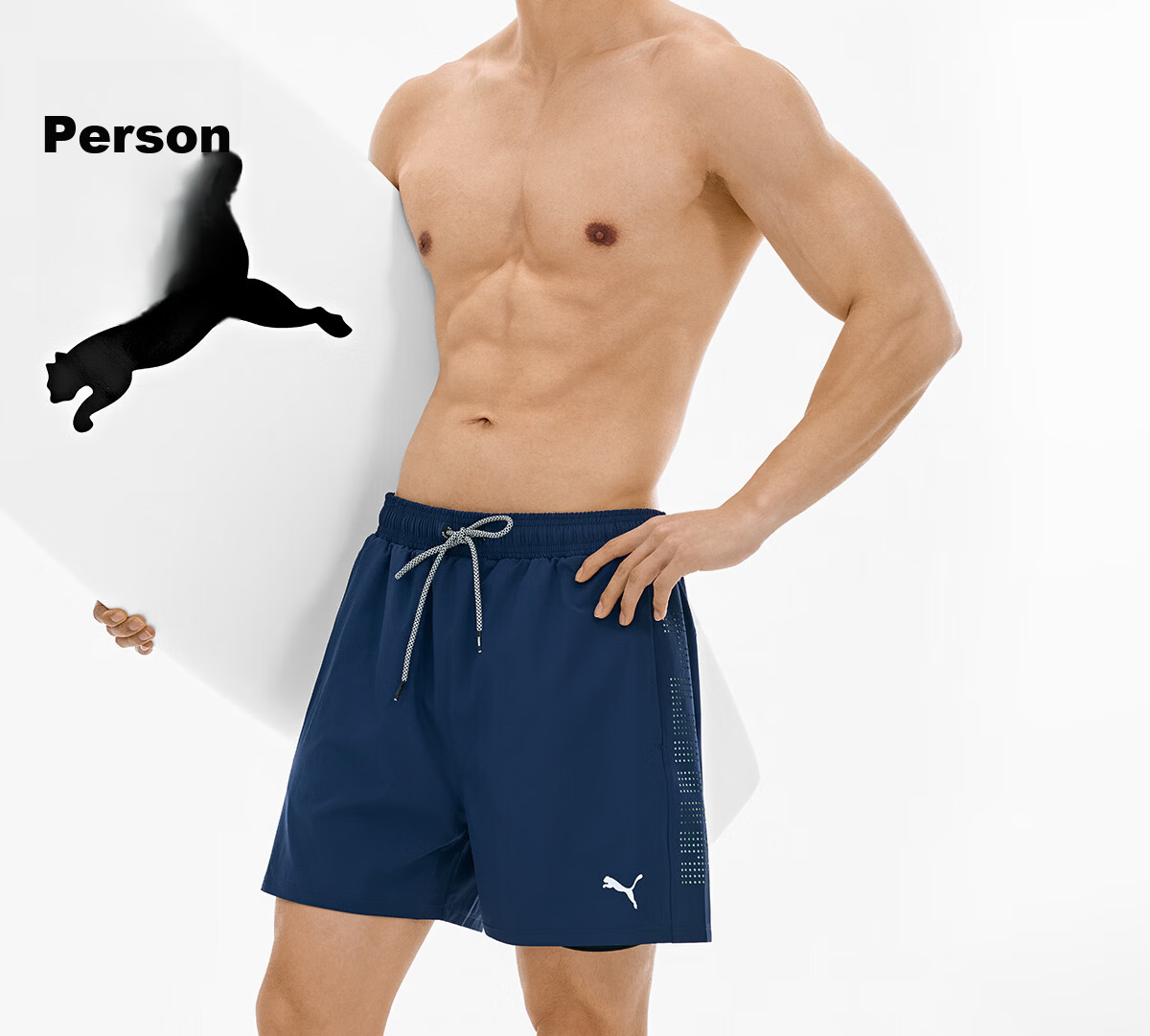 PUMA Men's Swim Shorts Fake Two-Piece Beach Pants Loose Fit Anti-Embarrassment Lined Skin-Friendly Durable Seaside Vacation Swimming Trunks Hot Spring 4
