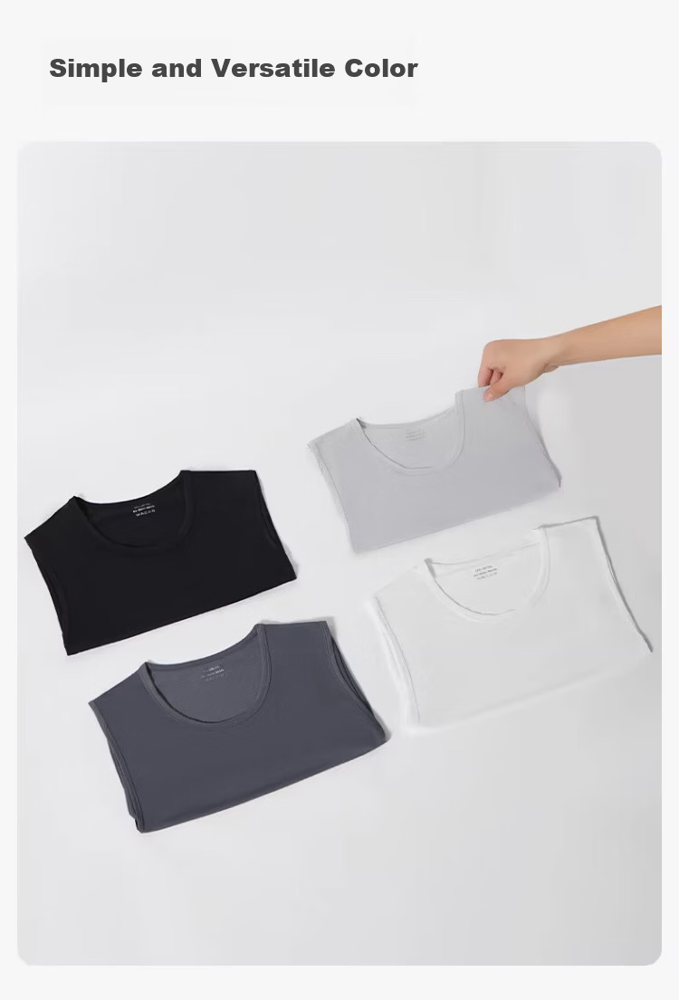 Langsha Men's Narrow Shoulder Vest Summer Thin Fitness Running Mesh Ice Silk Quick-Dry Sleeveless T-Shirt 10
