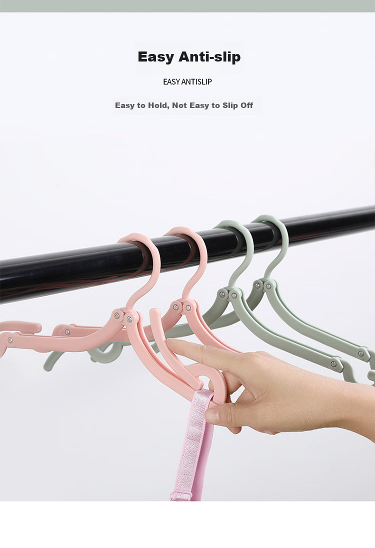 BUBM Travel Folding Clothes Hangers, Multifunctional Portable Drying Rack for Clothes And Socks, Non-Slip Hooks, Suitable for Travel And Home Use, Pack of Eight 2
