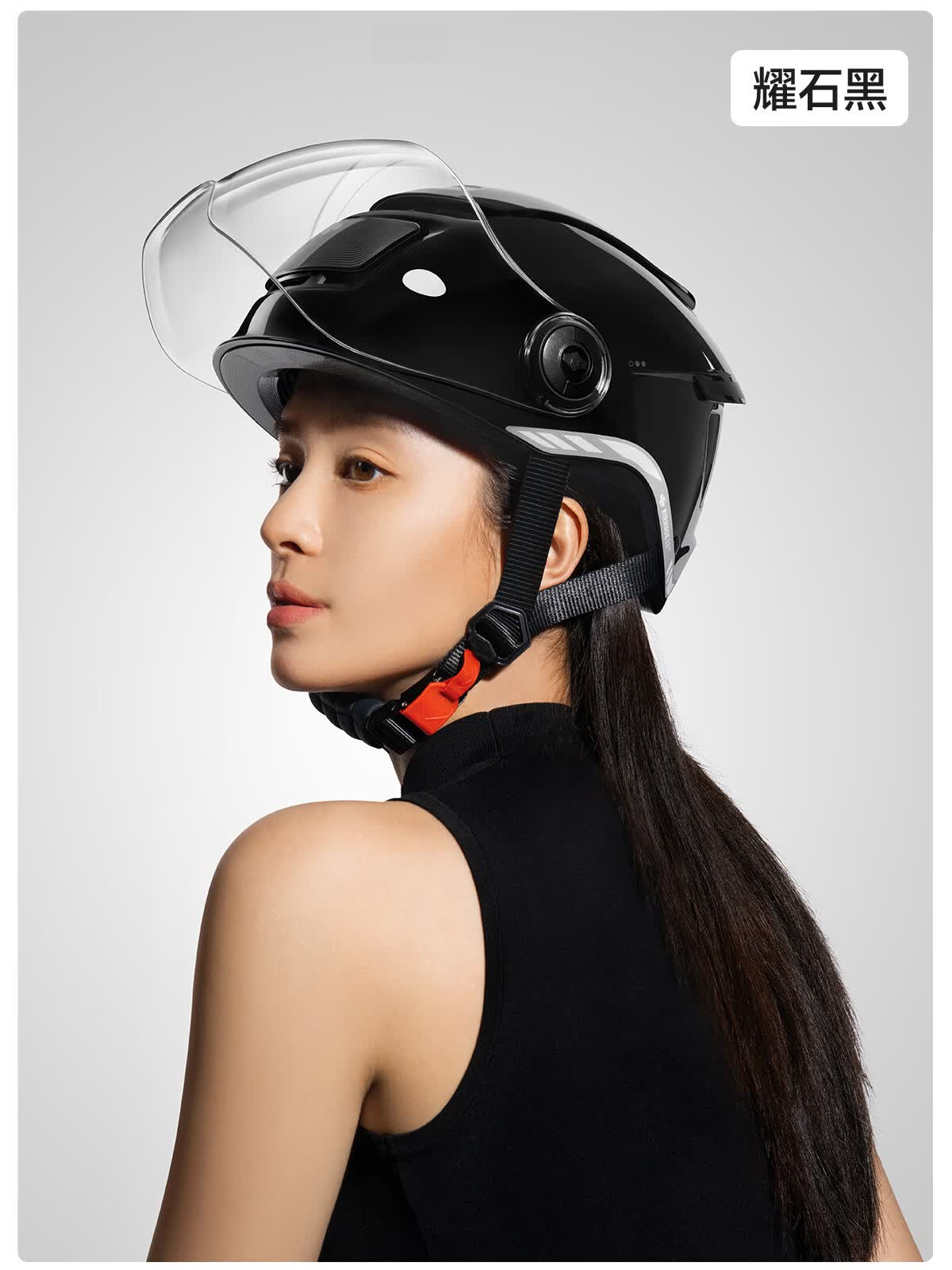 Two Little Bees 3rd Generation Zero-Feel Sunroof Helmet 3C Certified Electric Motorcycle Helmet Unisex Summer Sun Protection Half Helmet Breathable Safety Cap Large Tail Wing/Khaki Apricot 30