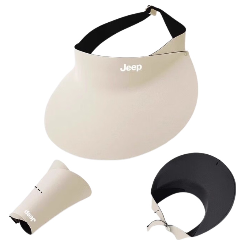JEEP Women's Summer Outdoor Sun Protection Open-Top Hat UV Protection Wide Brim Foldable Sunshade Cap