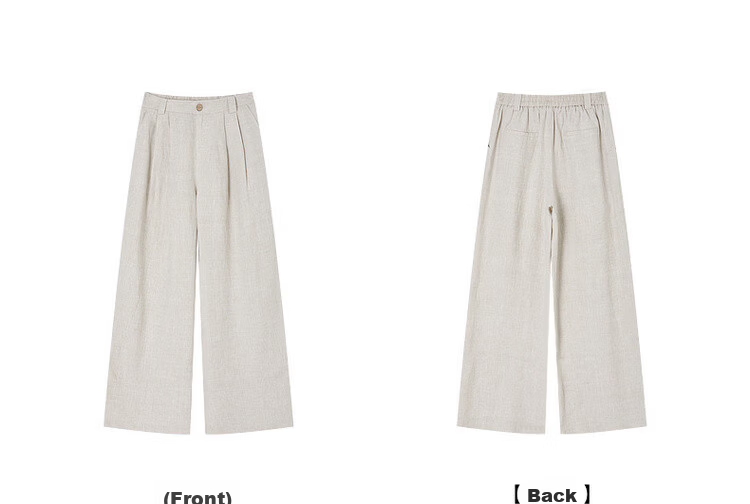 Demana Oxygen 100 Linen Spring Minimalist 3D Pleated Loose Wide-Leg Slimming Casual Pants for Women Premium Feel 23