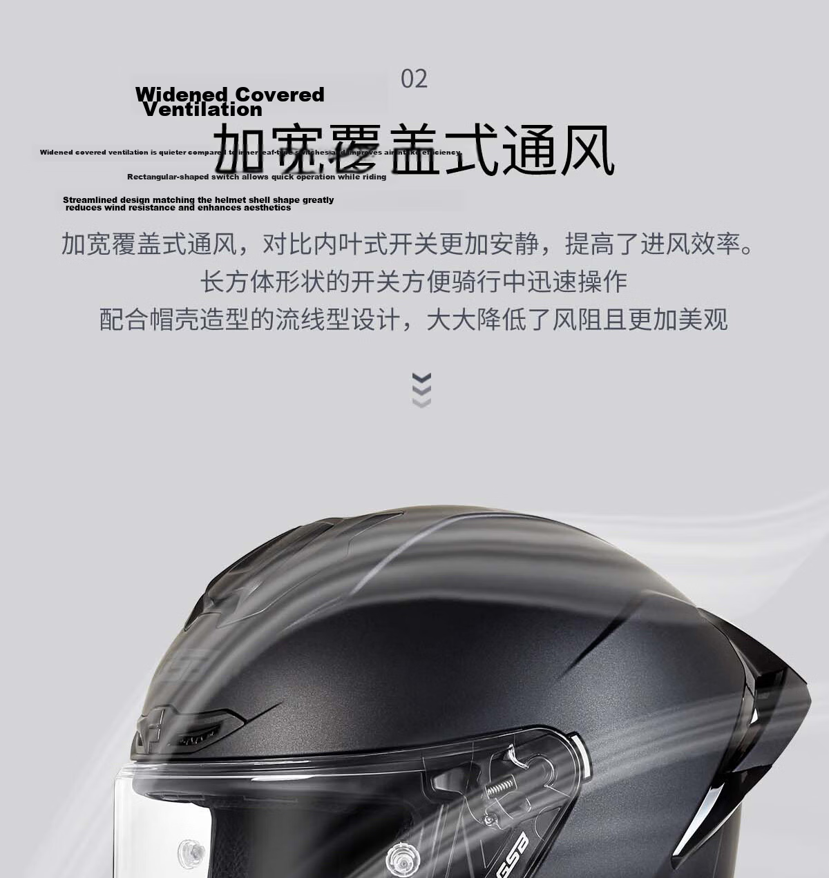 GSB Motorcycle Helmet Full Face Unisex Touring Four Seasons G-361GT Flash Black XL 7