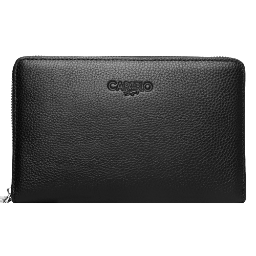 CARTELO Men's Clutch, Business Fashion Soft Top-Grain Leather Envelope Bag, Handheld Clutch, Large Capacity Purse, Gift