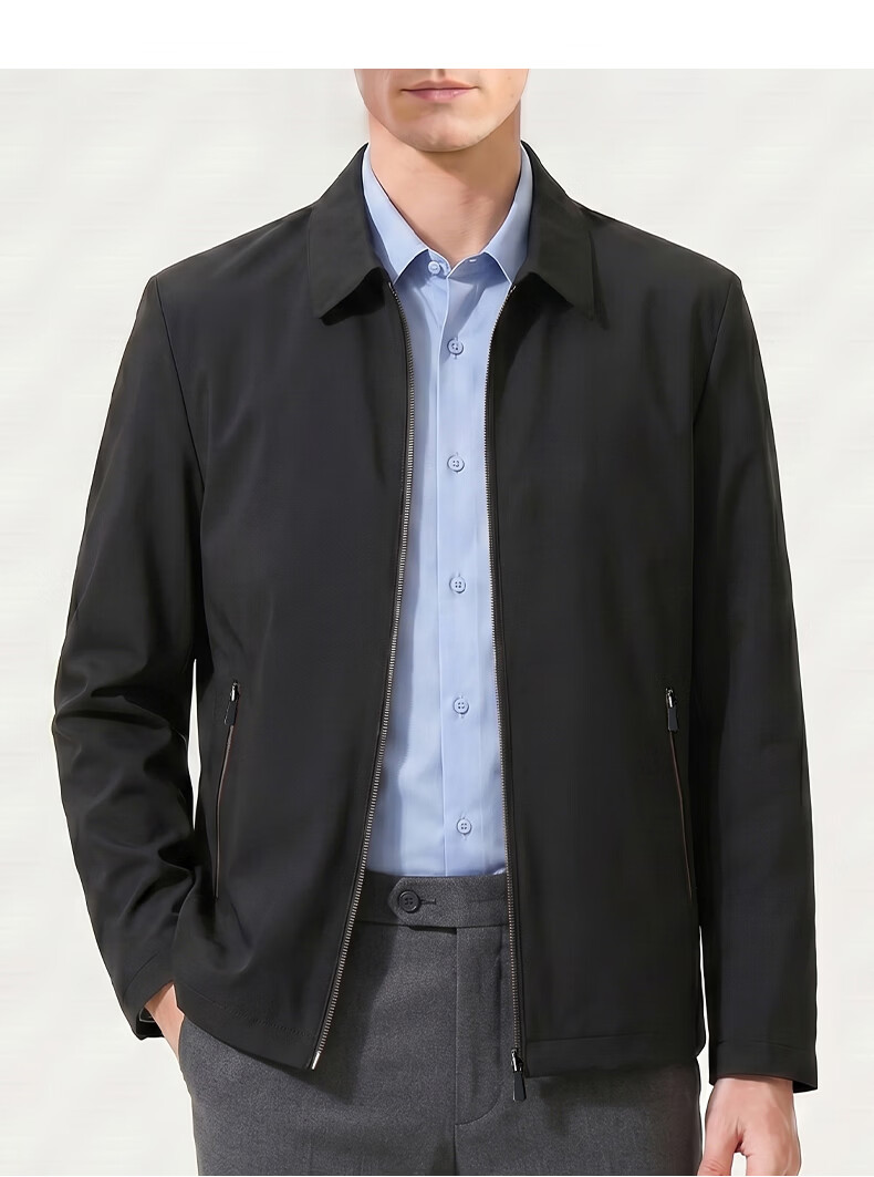 Shanshan [Three-Proof] Executive Jacket Men's Seamless Lapel Coat Business Commuter Wrinkle-Resistant Civil Servant Top Black 12