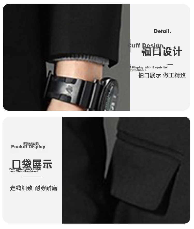 RED DRAGONFLY Men's Autumn Winter Slim Fit Business Formal Suit Two-Piece Black Blazer 2XL 7