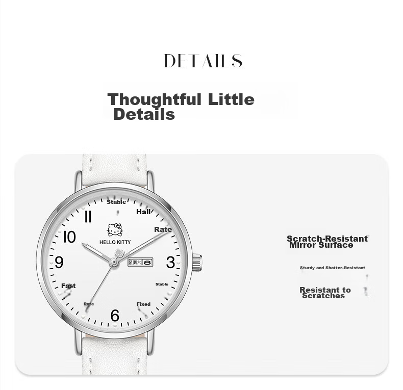 Hello Kitty Student Exam Watch for Girls Middle and High School Quiet Quartz Movement 14