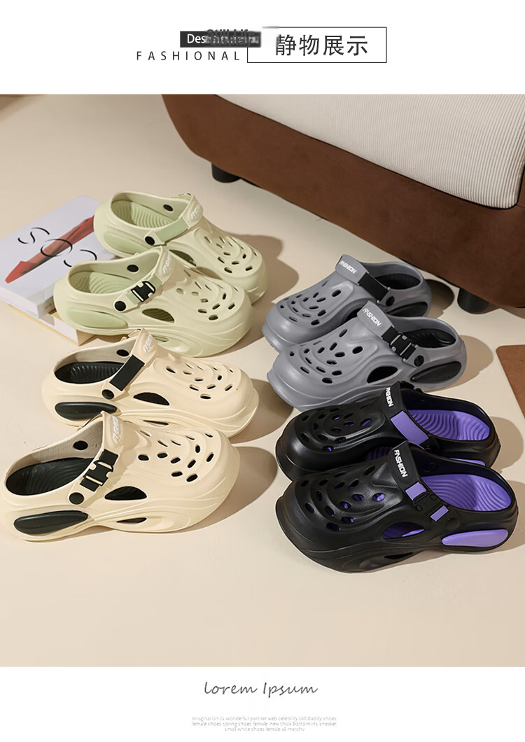 CARTELO Summer New Men's Sports Sandals Outdoor Slippers Casual Breathable Hole Shoes JF10 Sand Color Size 44-45 12