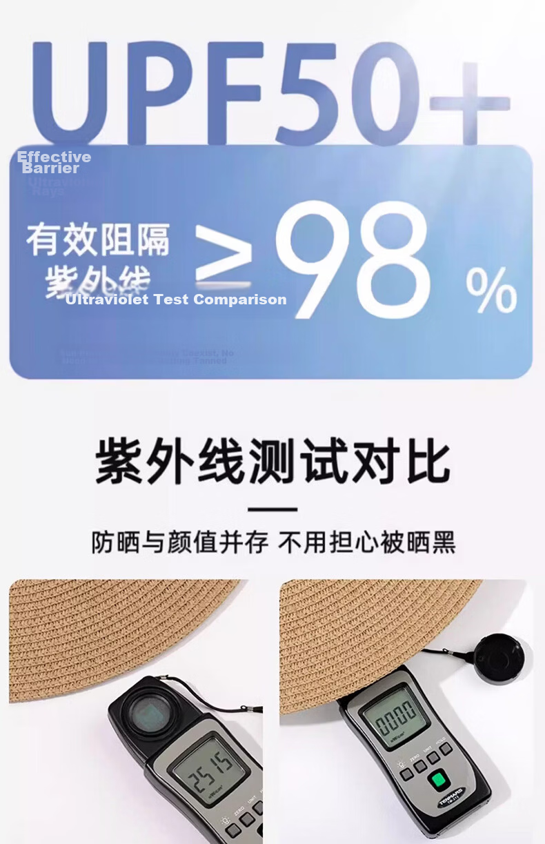 HAOGUAN Women's New Summer Sun Hat French Flat Top Straw Hat Slim Face Beach Sun Protection Hat 3