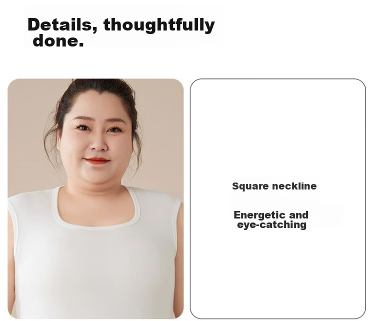 Langsha Plus Size Cotton Square Neck Vest for Women, Plus Fat MM, Belly Covering, Slimming Innerwear, Side Breast Support, Up to 200 Jin Base Layer 17