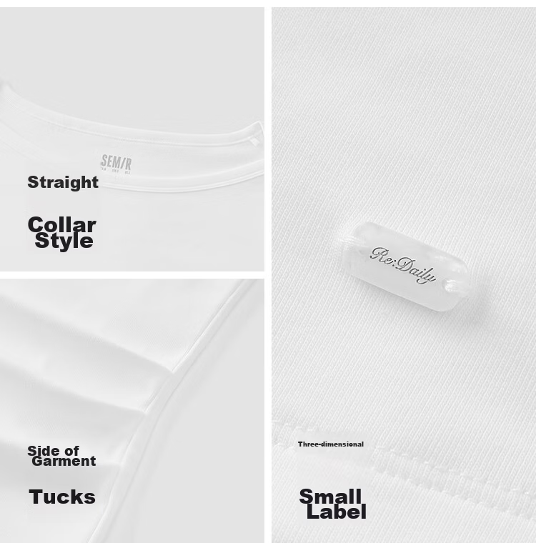 Semir Mall Same Style | Women's Summer Short Sleeve T-Shirt, Short Slim Fit, Off-Shoulder Ruffled 2026 Top 101326100002 10