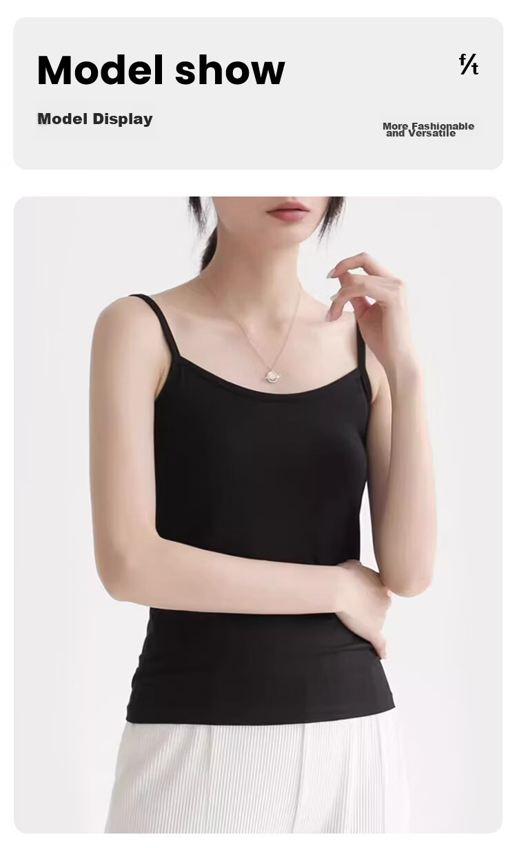 FitonTon Women's Modal 50S Breathable Skin-Friendly High Elastic Slim Fit Sleeveless Tank Top Summer Wearable White 2XL 10