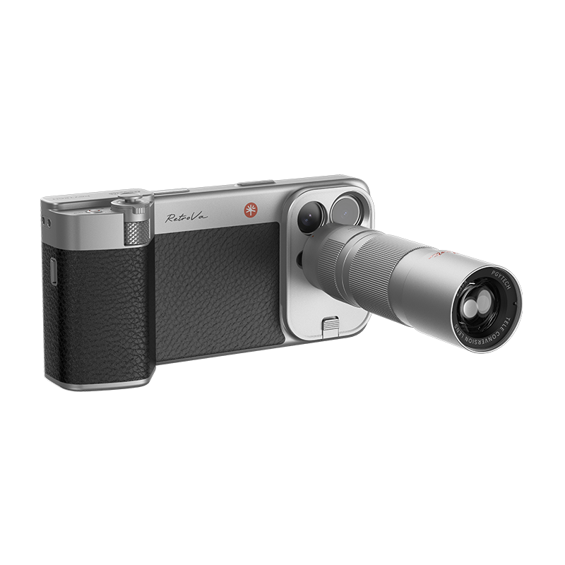 PGYTECH RetroVa All-in-One Vintage Imaging Master Kit for Apple iPhone 16 Pro with Dandelion Photography Handle and Telephoto Zoom Lens