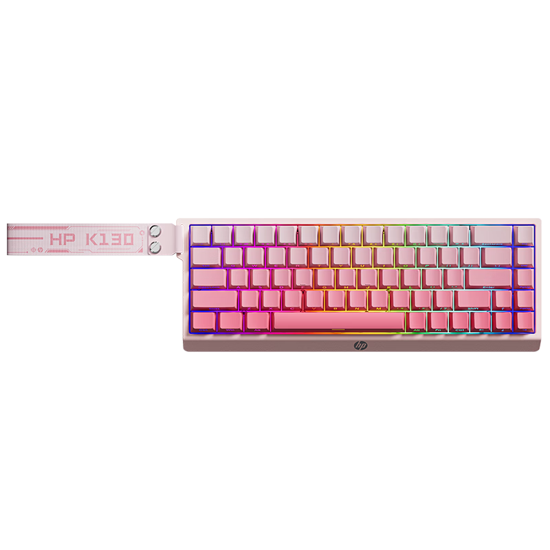 HP K130 Wireless Keyboard Wired Bluetooth Tri-mode Silent Mechanical Feel Gaming Portable 68-Key RGB Backlit Peripheral for Laptop Office Girls