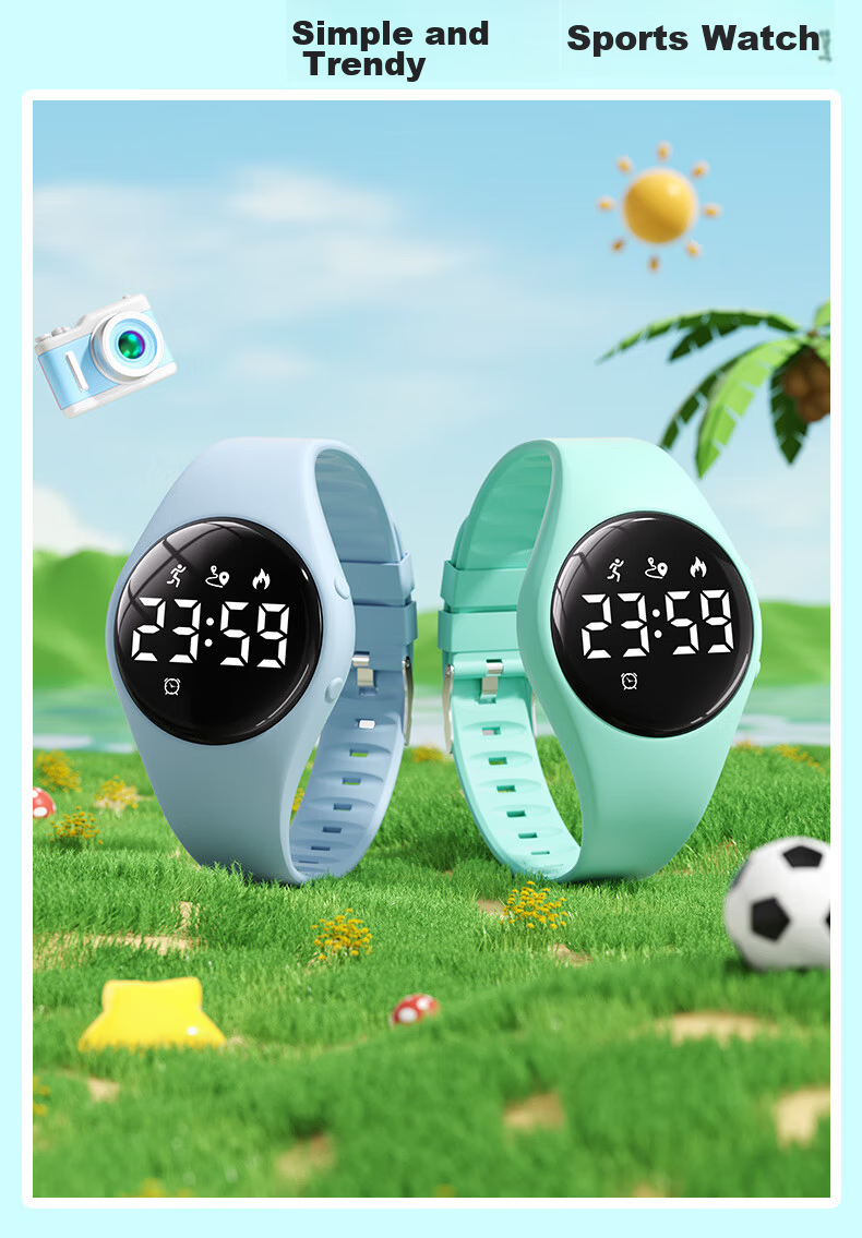 Koshi Silent Vibration Alarm Clock Student Watch Swimming Waterproof Junior High School Boys Kids Electronic Exam Watch 15
