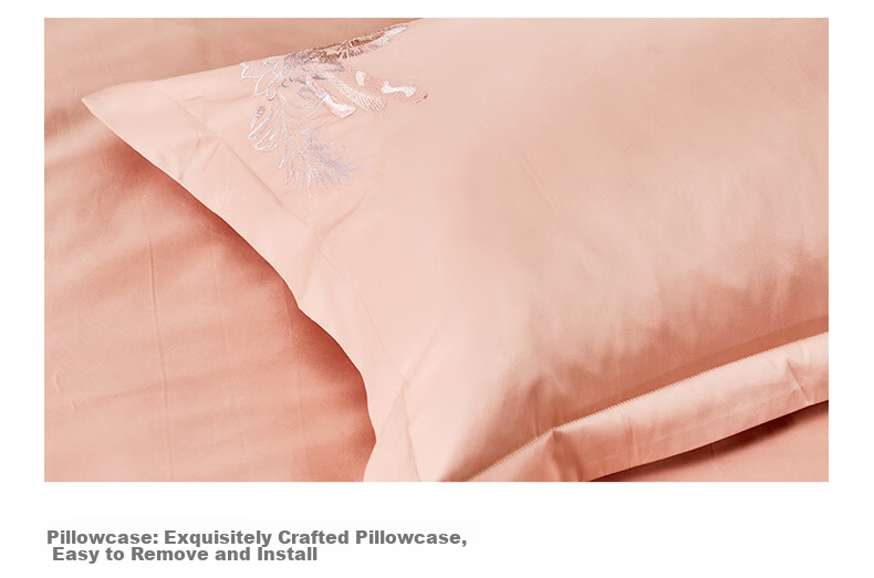 Fuanna Home Textiles 120-Thread Count Double-Ply Long-Staple Cotton 4-Piece Bedding Set 100% Pure Cotton High-End National Embroidery Bed Linen 1.8m 12