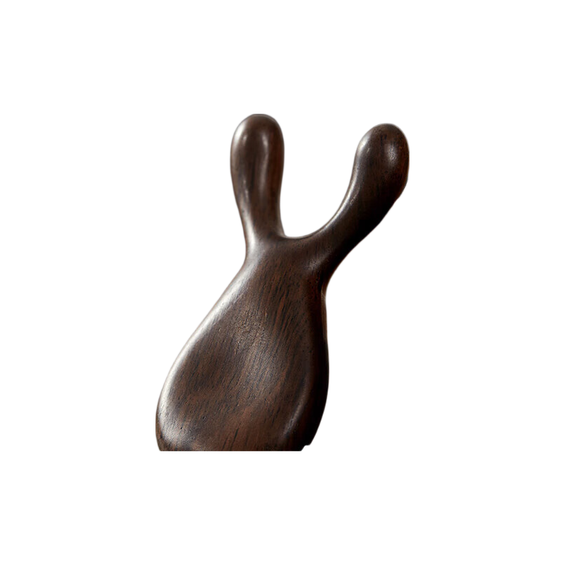 Chuxin Natural Ebony Wood Eye Massager, Creative Deer Antler Nose Beauty Device, Facial Meridian Acupoint Massage Tool