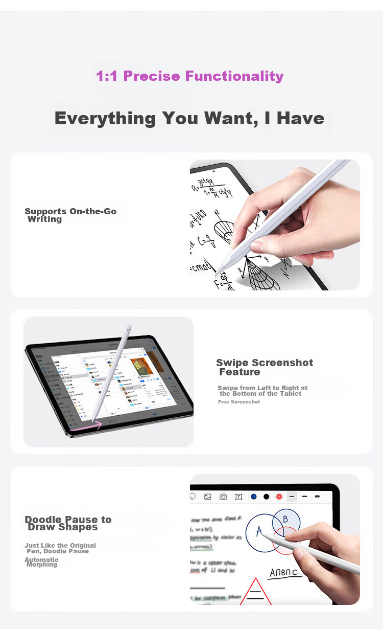 JD Original Capacitive Stylus for IPad, Compatible with Apple Pencil 2nd Generation, Suitable for 2020/2021 Pro/Air/Mini/iPad11 Tablets, Touchscreen Writing Pen, Anti-Mistouch 7