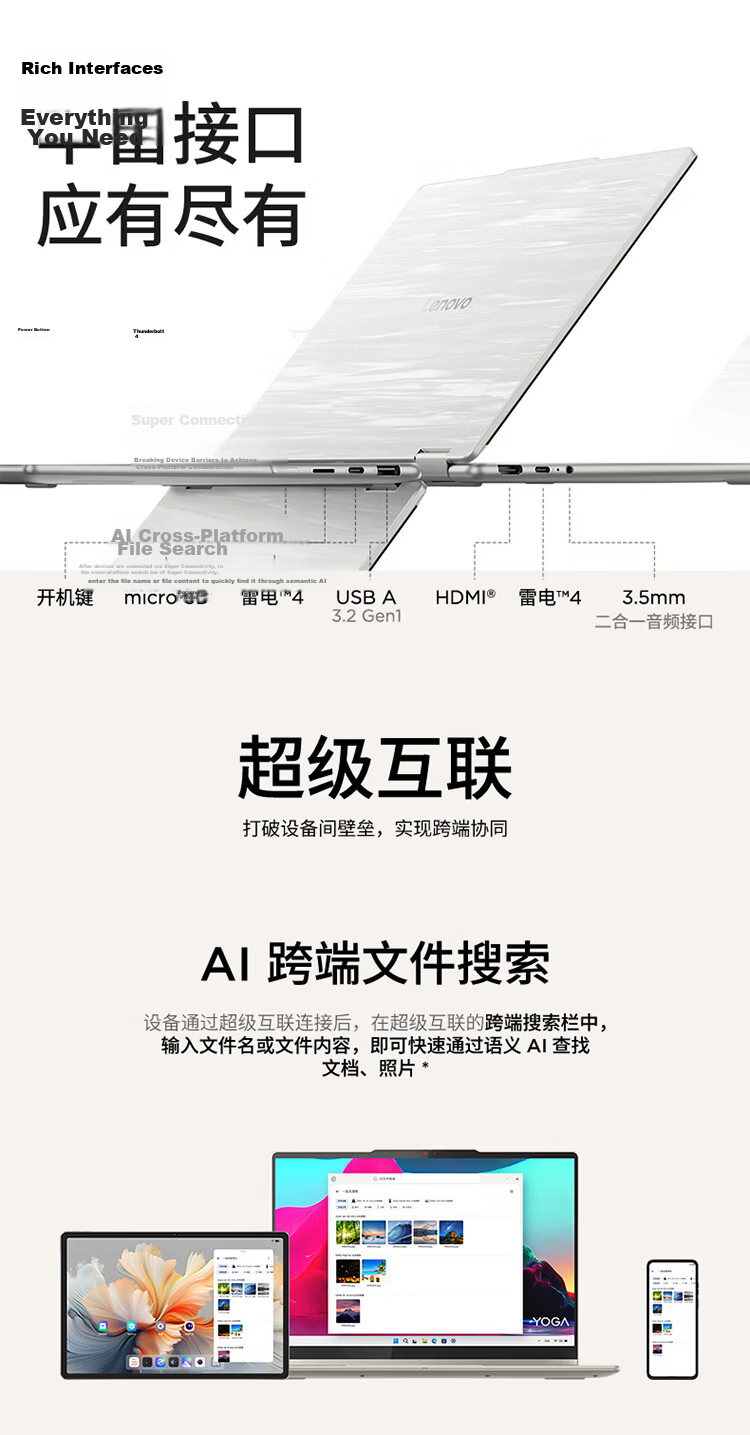 Lenovo YOGA 360 14 Lightweight Convertible Laptop Core 2nd Gen Ultra7 258V 32GB 1TB 2.8K 120Hz Touch OLED 360° Flip Notebook 16