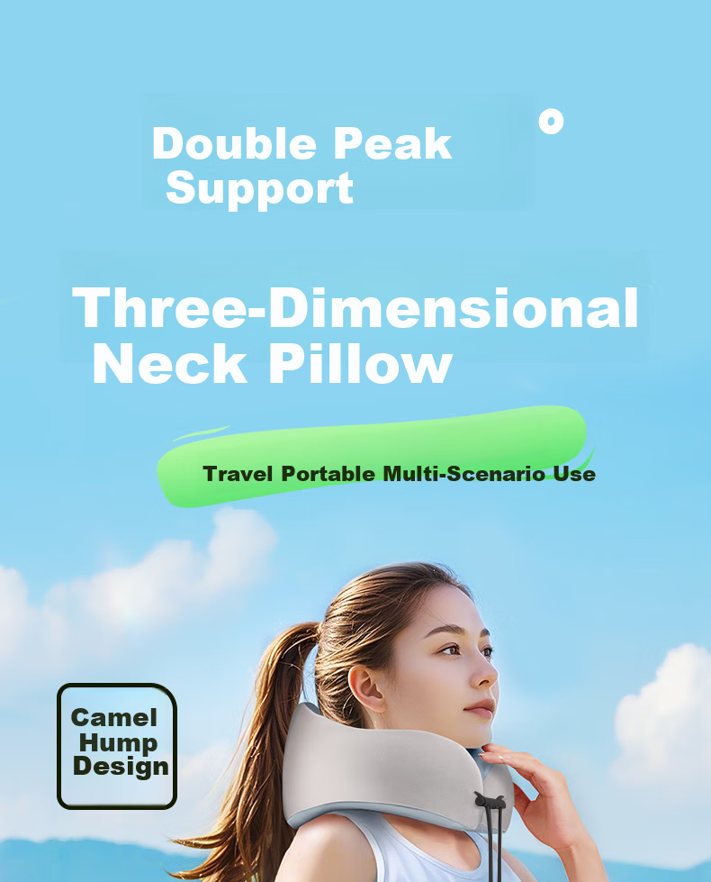 Zhunhang Neck Support U-Shaped Pillow Travel Neck Pillow for Airplane Train High-Speed Rail Office Nap Pillow Foldable U-Shaped Cushion 4