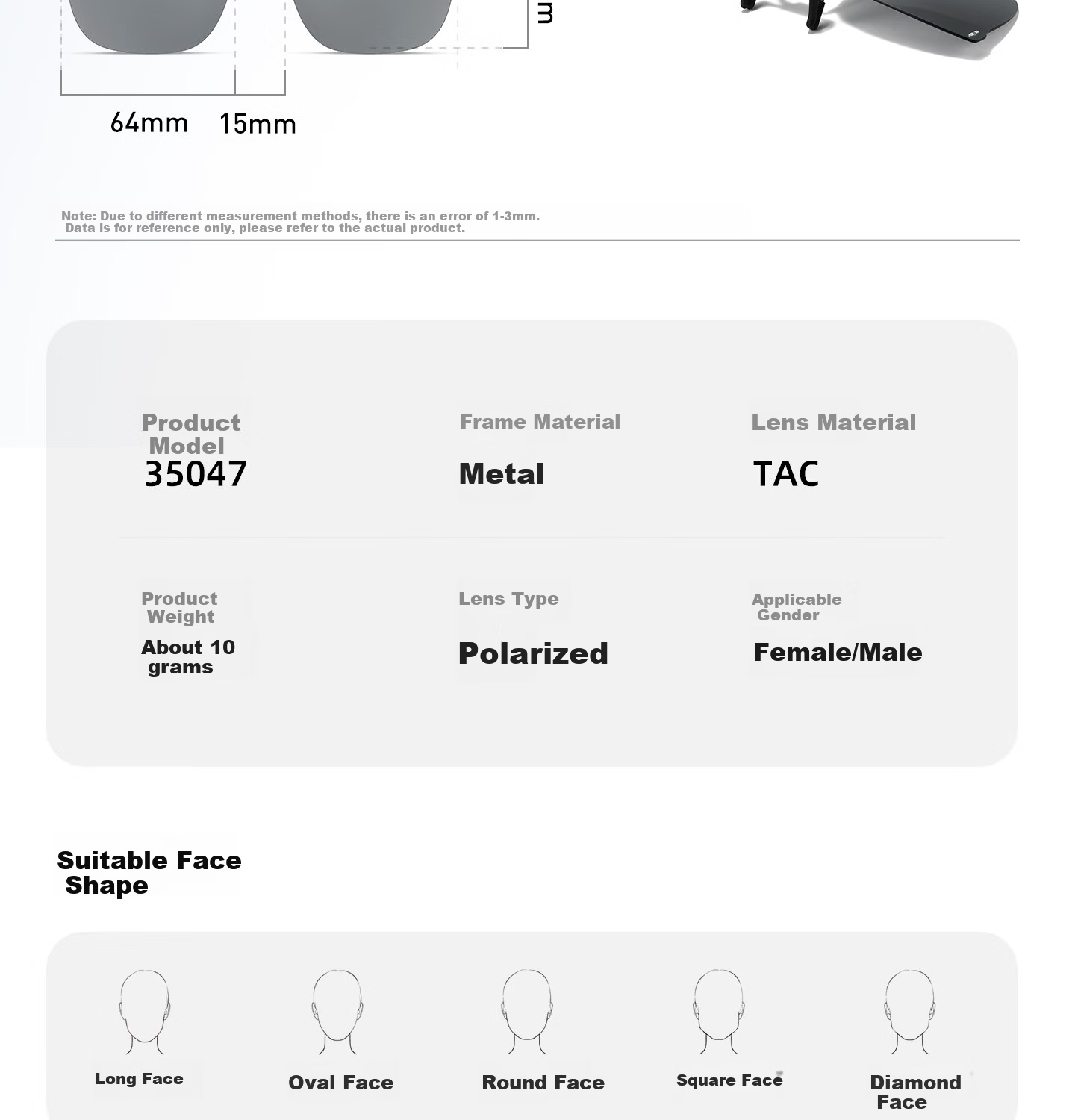 CAPONI Polarized Clip-On HUD Display Sunglasses UV Protection Driving Glasses for Men and Women 33
