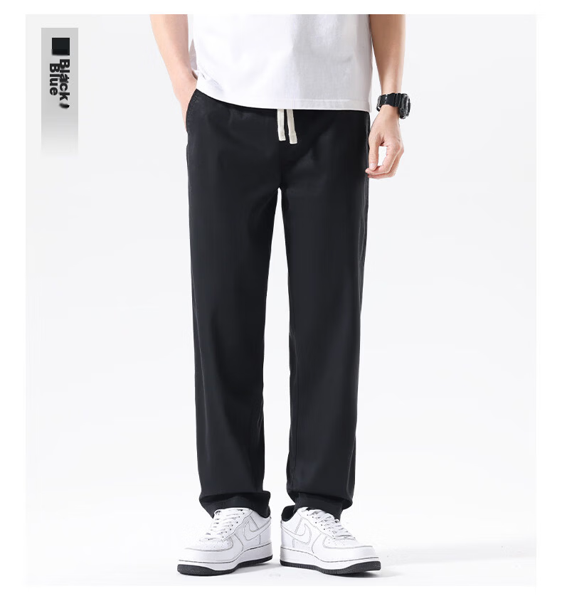 Fingercroxx IT American Vintage Casual Men's Summer Lightweight Lyocell Simple Loose Pants Modern Gray 29 19