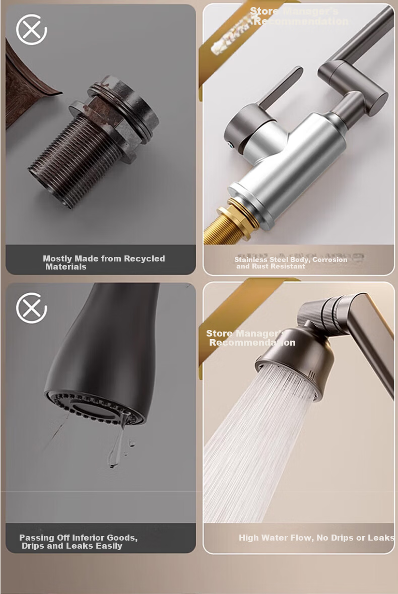 Rosecret Stainless Steel Basin Faucet Bathroom Sink Mixer Tap Hot and Cold Water Faucet Germany 8