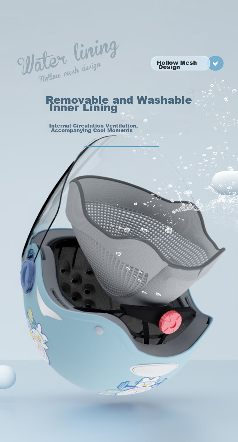 Yundianwei 3-6-12 Years Old Children's Helmet New National Standard Electric Vehicle Winter Safety Helmet Kids Four Seasons Universal Extra Small Medium Size 3C Certified Half Helmet 6