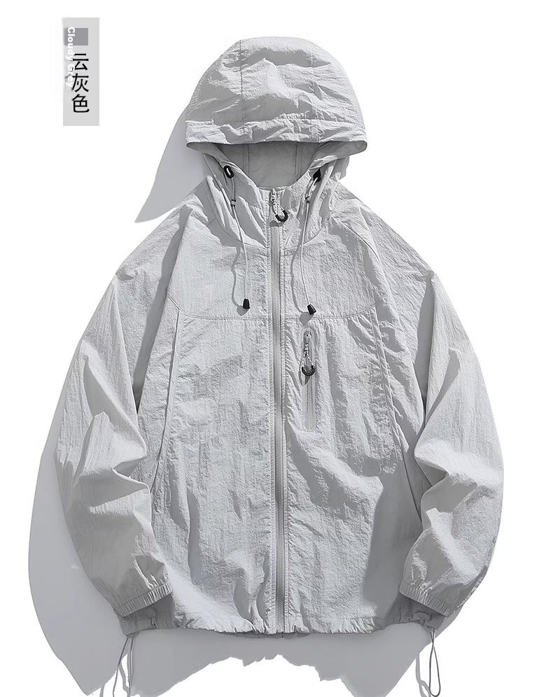 :CHOCOOLATE IT Unisex Couple Summer New Ice Silk Quick-Dry UV Protection Skin Jacket White S 11
