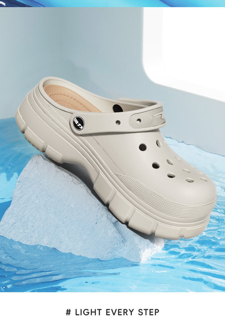 Warrior Official Women's Summer 2026 Holey Sandals Soft Sole Thick Bottom Slippers White Purple Size 37 13