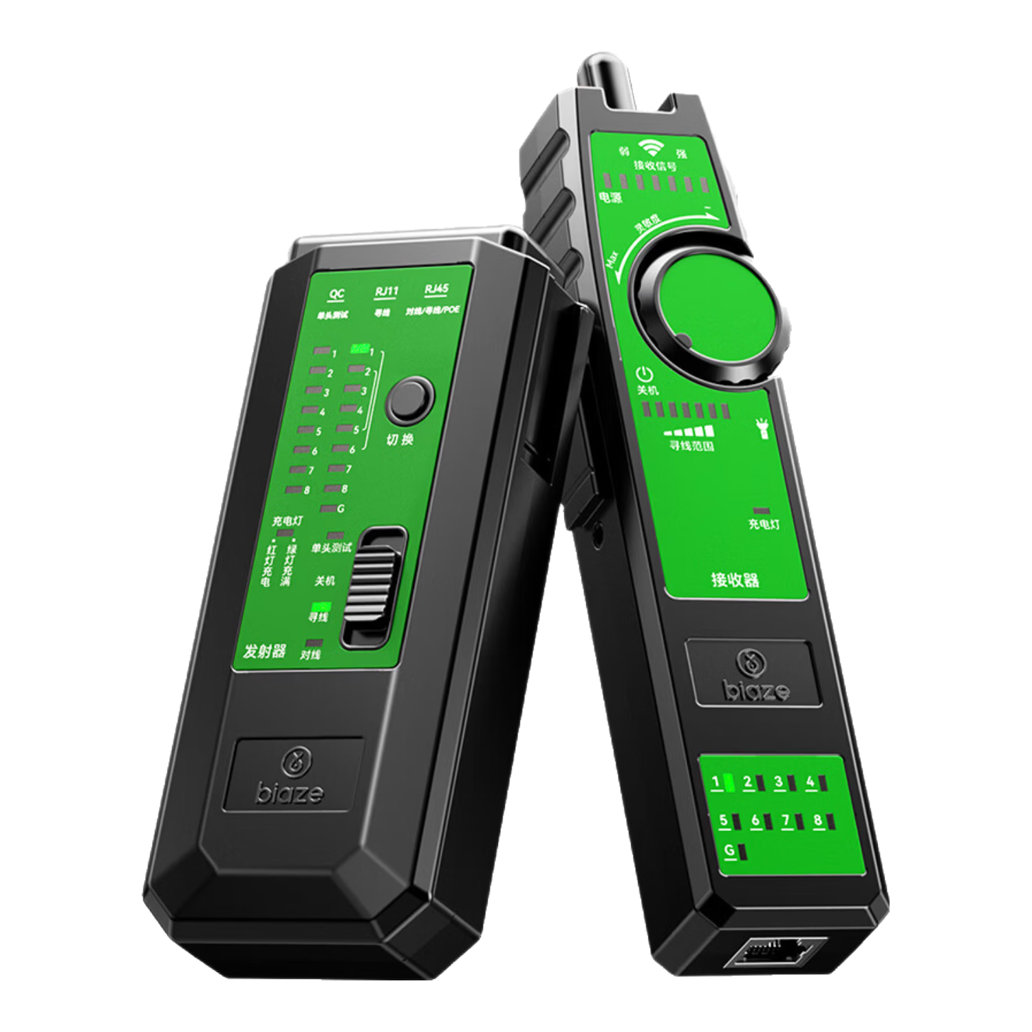 BIAZE Multi-Function Cable Tracker, Rechargeable Model, Single-Head Network Cable Tester, Indoor And Underground Metal Wire Detector, POE Live Network Telephone Line Hidden Wire Electric Wire Strong And Weak Current Detector