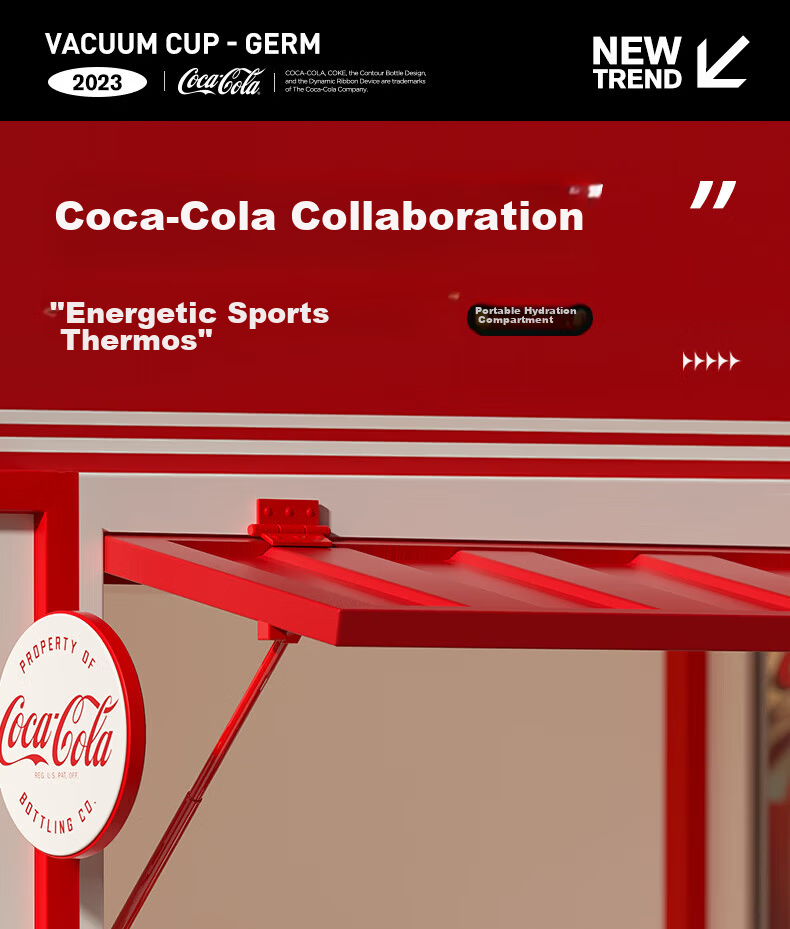 Germ x Coca-Cola Collaboration Trendy Water Bottle GE-CK23AW-B37 Apricot Beige 580ML 1