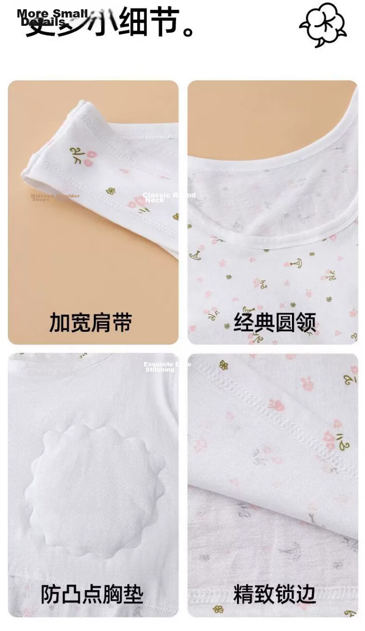 Langsha Elderly Women's Cotton Vest with Chest Pad, Plus Size Summer Thin Undershirt for Middle-aged and Senior Women 12