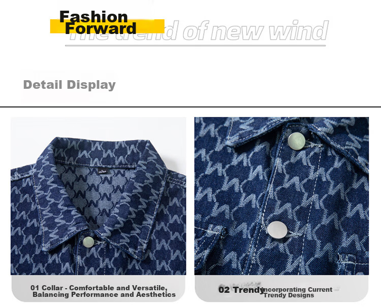 Pierre Cardin Korean Style Loose Fit Men's Summer Casual Workwear Denim Jacket Top Dark Blue XL 4