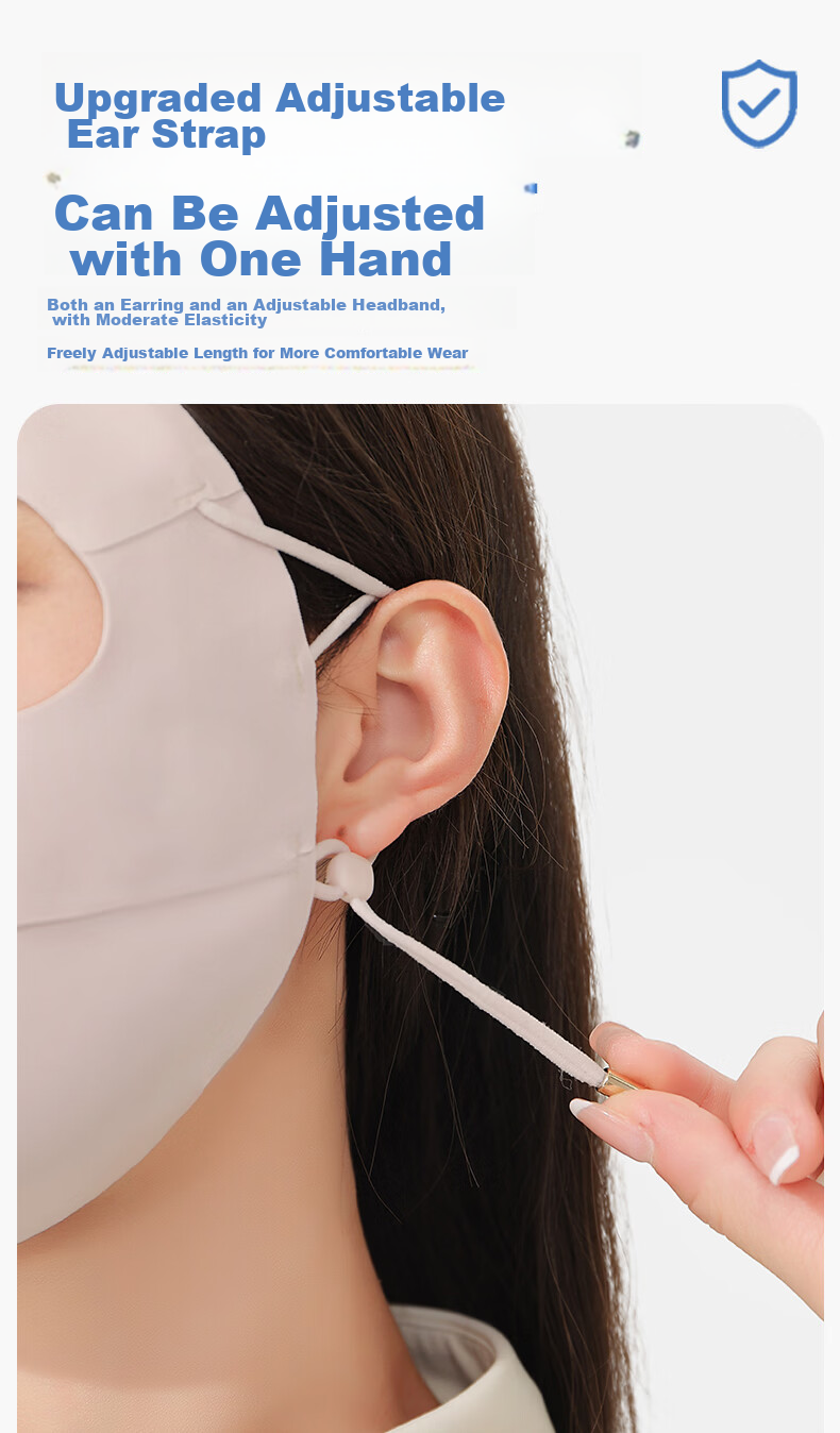 Romon Ice Silk Sun Protection Face Mask for Women Breathable UV Protection Ear-Hanging Full Face Cycling Mask 7