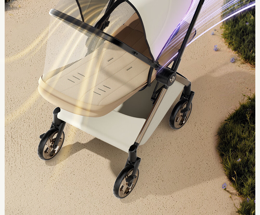Welebao Baby Stroller Reversible Seat Recline 0-3 Years Lightweight Shockproof One-Key Folding High Landscape 25