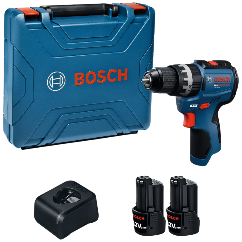 BOSCH 12V Lithium Cordless Impact Drill GSB12V-31 with Dual Batteries and 2.0Ah Charger
