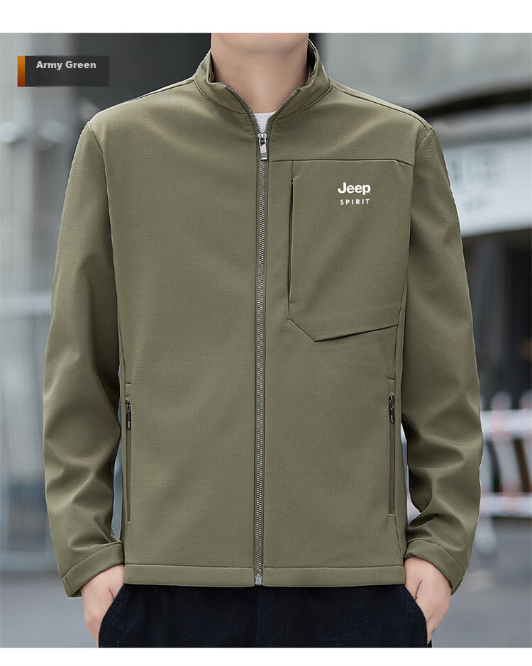 JEEP SPIRIT Men's Softshell Jacket Autumn Winter Men's Workwear Casual Trendy Loose Outerwear 17