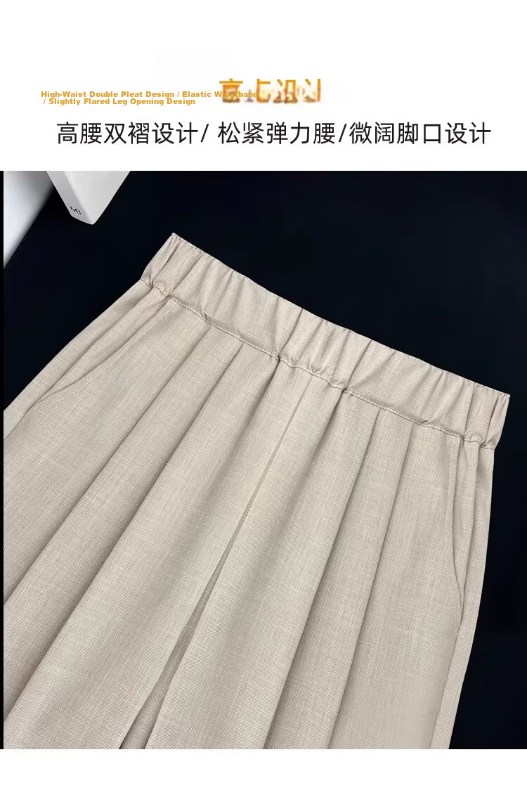 Langsha TR Bamboo Fiber Summer Wide-Leg Pants for Women Thin Draped Loose Casual New Chinese Style Ice Silk Trousers 12